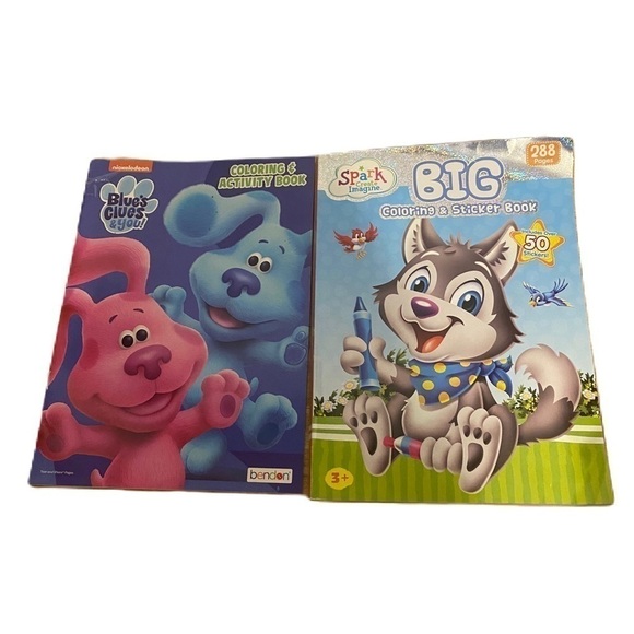 Blue’s Clues Coloring Book Big Wolf Sticker Book Bundle NEW Nickelodeon - Picture 1 of 3